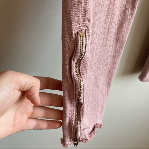 Pistola Pink Denim Cropped Skinny Jean With Side Zip Bottom 28 - Picture 2 of 14